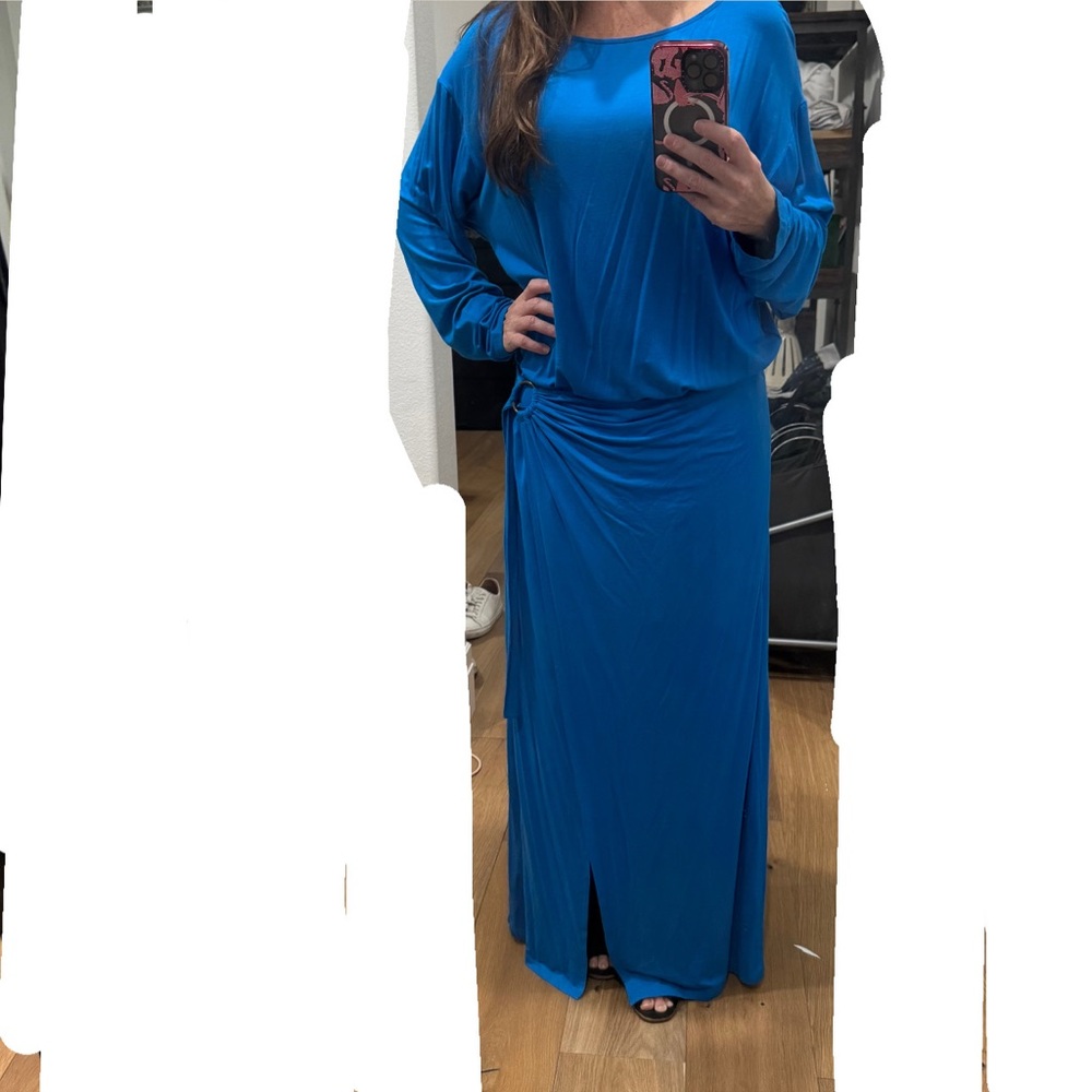 Free People Alyssa Long Sleeve Wrap Dress blue size Large